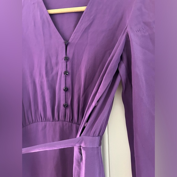 Tuleh silk long-sleeved midi dress - size 8 - Picture 9 of 14